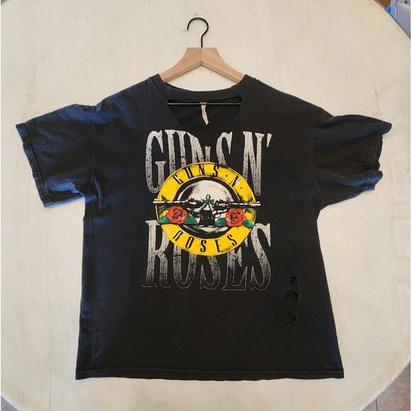 Guns N' Roses Rock band T-Shirt Women's SZ Large Distressed - Picture 3 of 9